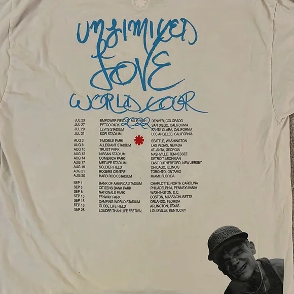 RHCP 2022 Tour T shirt XL - Picture 2 of 4